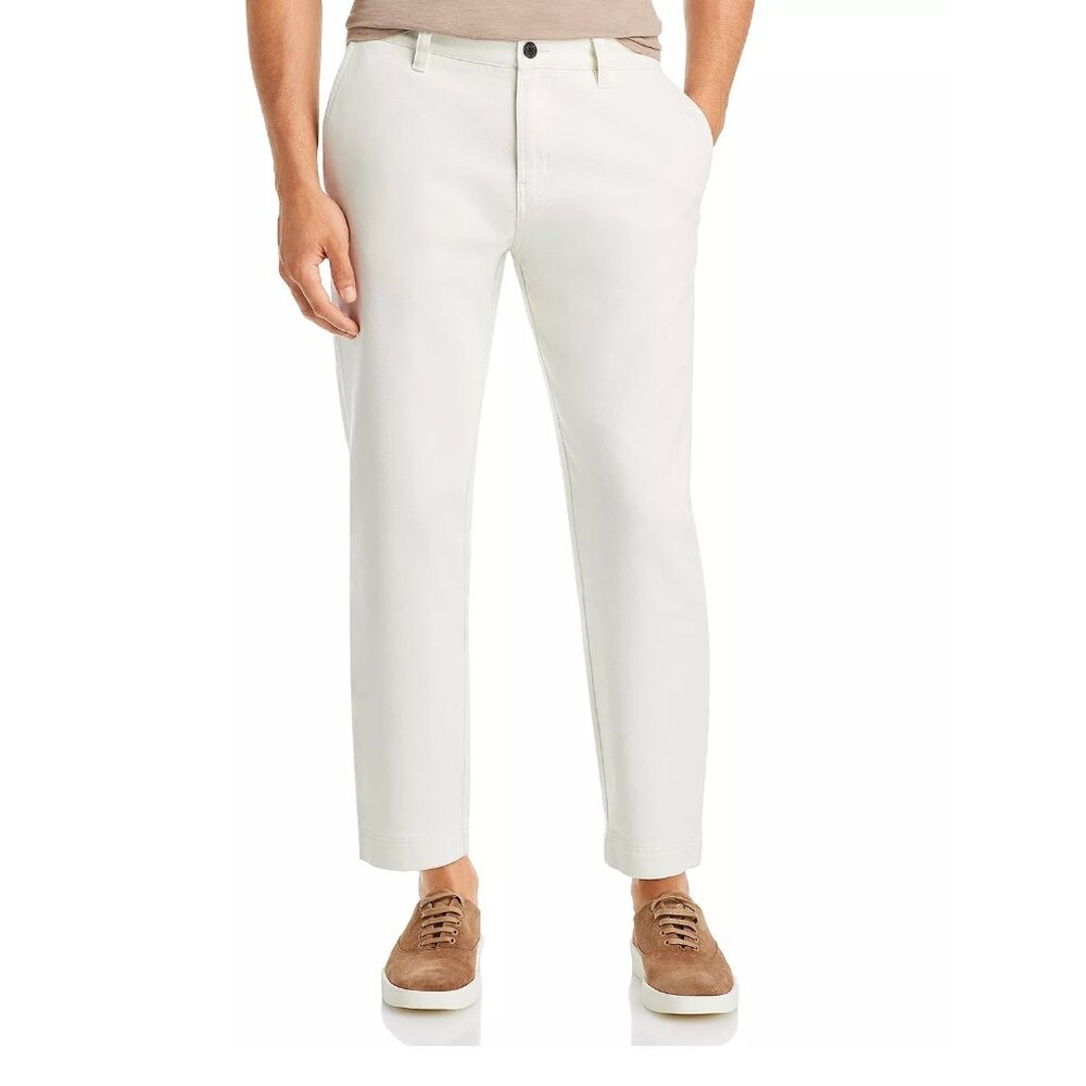 Hugo Boss Men's HUGO Zeebo Cropped Leg Cotton Pants Button Pocket Pastel Grey 36